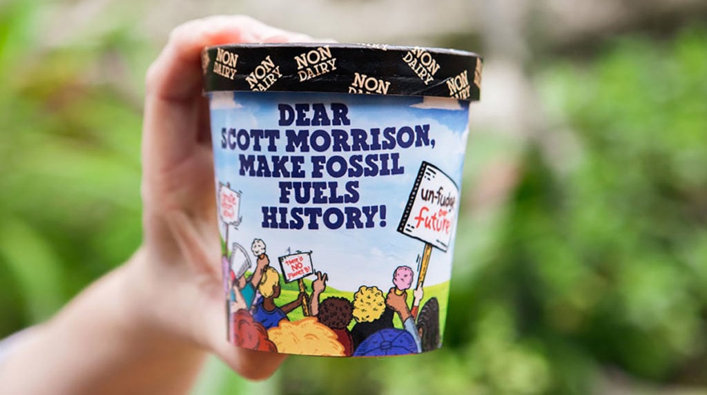 Ben & Jerry's Brand Authenticity Eco-messaging packaging