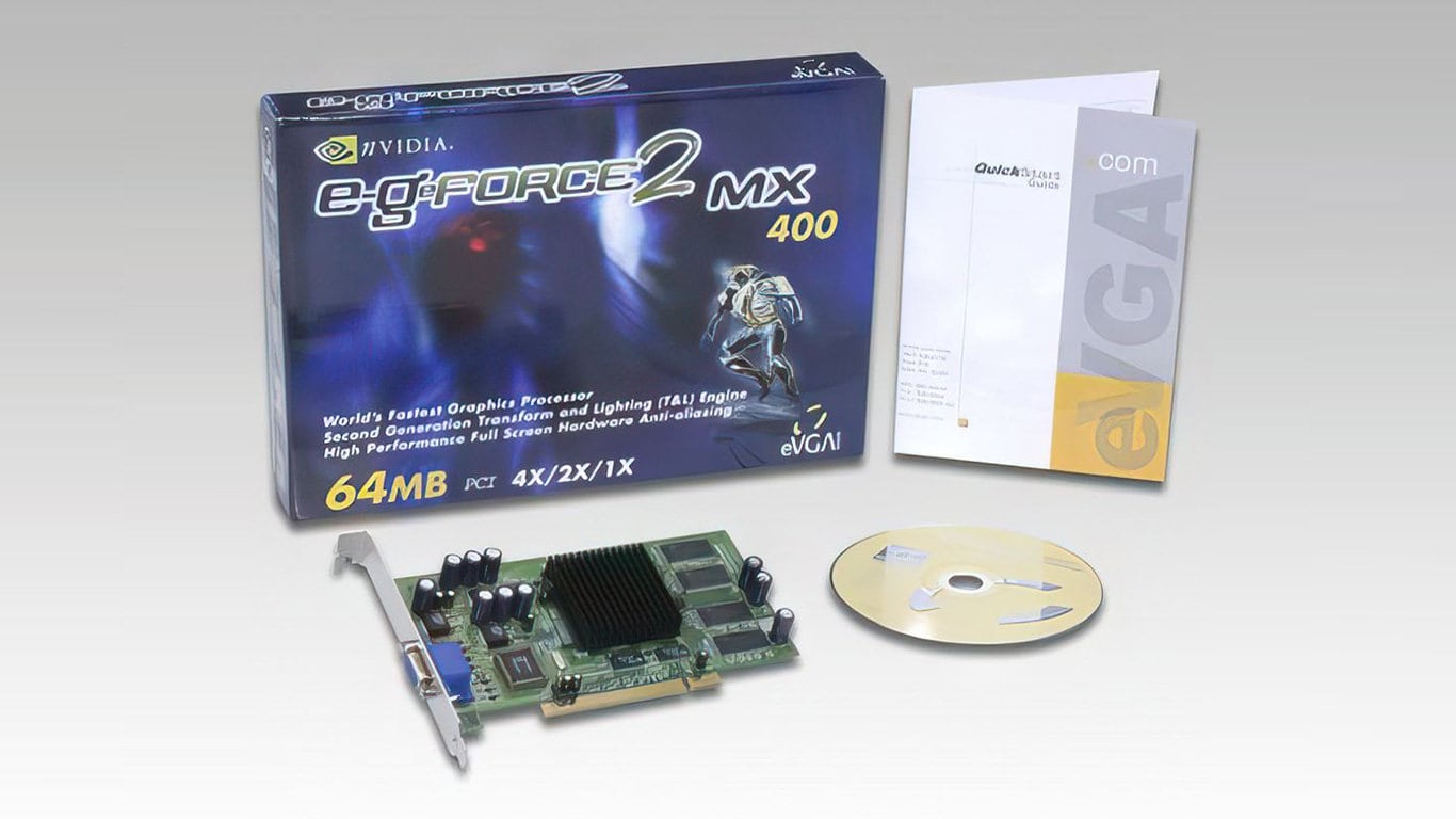 retro evga gpu packaging geforce2