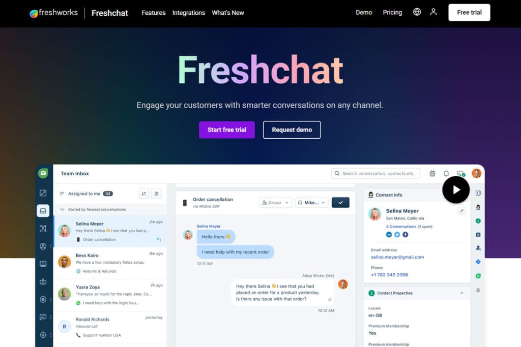 freshworks freshchat website