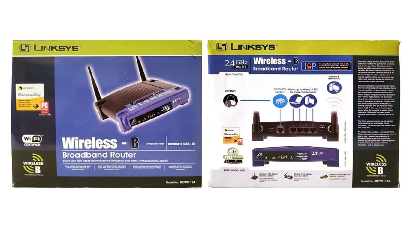 linksys wireless router packaging