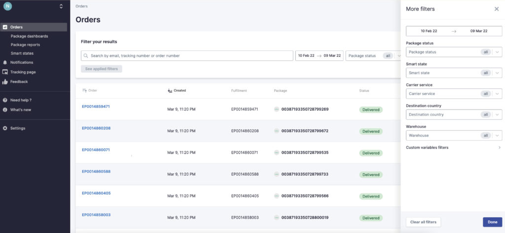 shipup dashboard