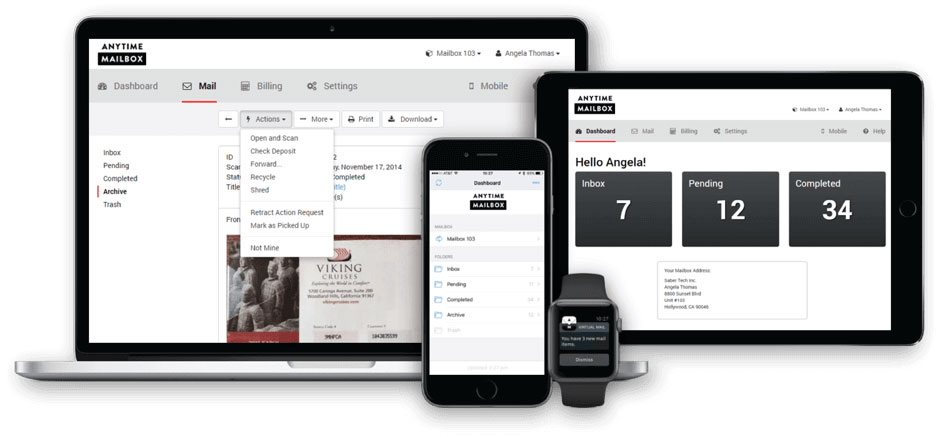 anytimemailbox interface