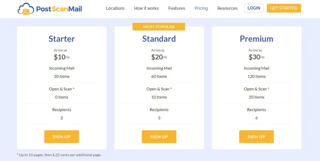 postscanmail pricing