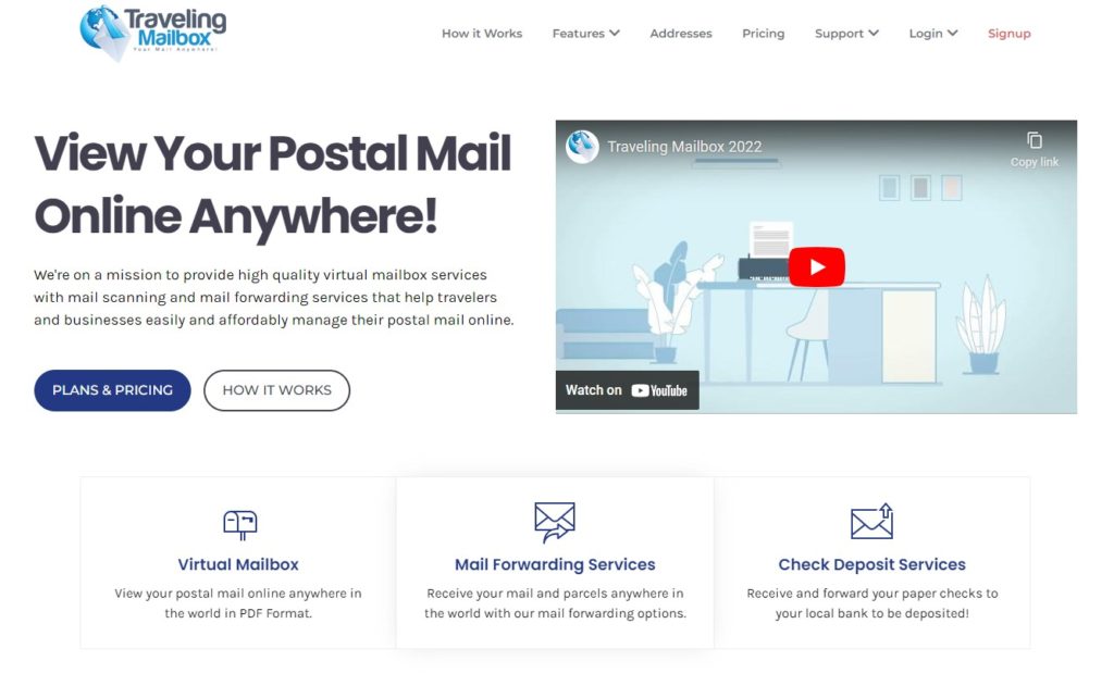 travelingmailbox website