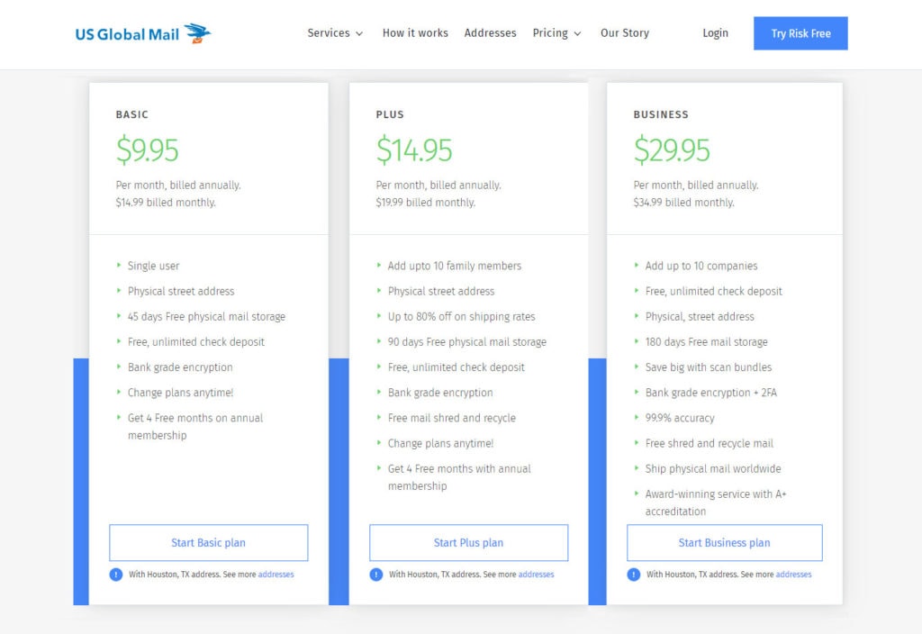 usglobalmail pricing