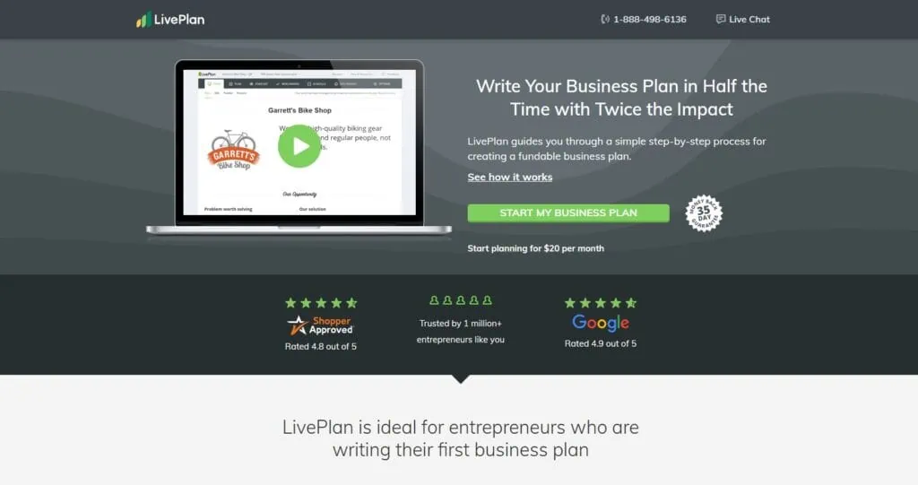 LivePlan business plan software