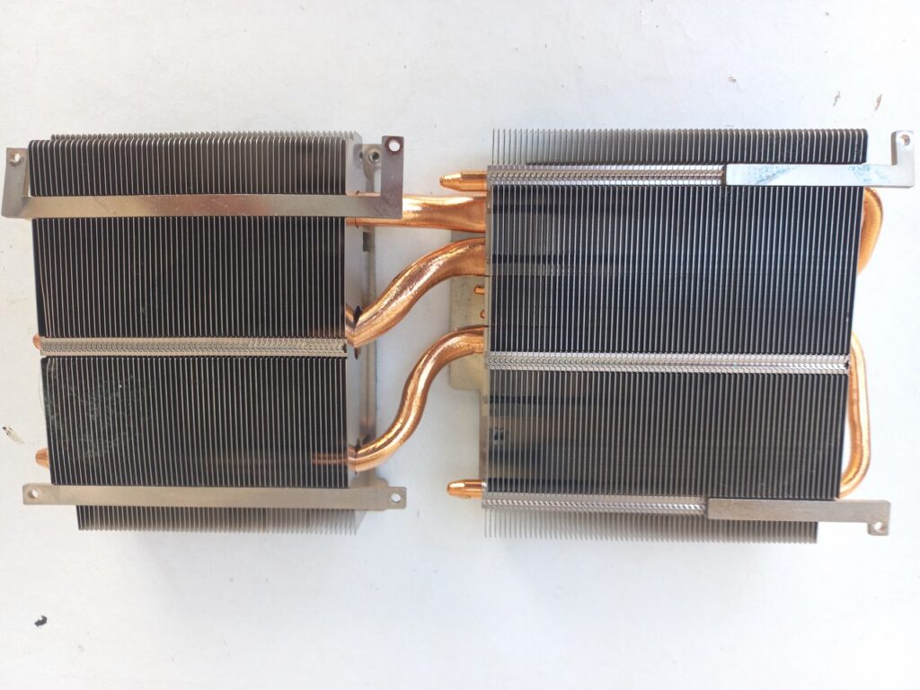 Traditional GPU Copper Heat Pipe Zippred Fin Heatsink Manufacturing