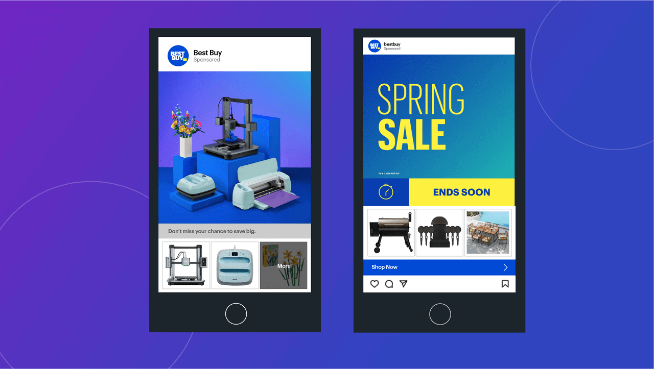 Best Buy Ads promotional creative showing shoppable mobile advertising placements